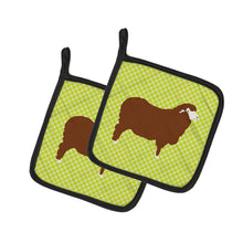 Load image into Gallery viewer, Merino Sheep Green Pot Holders - Set of 2 - Heat-Resistant Kitchen Essentials BB7807PTHD