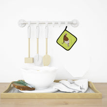 Load image into Gallery viewer, Bourbon Red Turkey Hen Green Pot Holders - Set of 2 - Heat-Resistant Kitchen Essentials BB7808PTHD