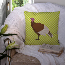 Load image into Gallery viewer, Bourbon Red Turkey Hen Green Throw Pillow - 14x14 Decorative Pillow – Art for Your Home &amp; Patio BB7808PW1414