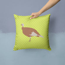 Load image into Gallery viewer, Jersey Buff Turkey Hen Green Throw Pillow - 14x14 Decorative Pillow – Art for Your Home &amp; Patio BB7810PW1414