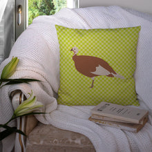 Load image into Gallery viewer, Jersey Buff Turkey Hen Green Throw Pillow - 14x14 Decorative Pillow – Art for Your Home &amp; Patio BB7810PW1414