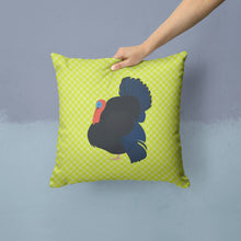 Load image into Gallery viewer, Norfolk Black Turkey Green Throw Pillow - 14x14 Decorative Pillow – Art for Your Home &amp; Patio BB7811PW1414