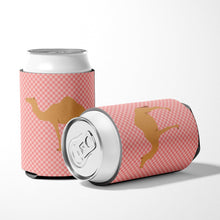 Load image into Gallery viewer, Arabian Camel Dromedary Pink Check Can or Bottle Hugger BB7817CC
