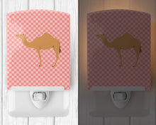 Load image into Gallery viewer, Arabian Camel Dromedary Pink Check Ceramic Night Light BB7817CNL