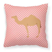 Load image into Gallery viewer, Arabian Camel Dromedary Pink Check Fabric Decorative Pillow BB7817PW1818