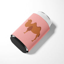 Load image into Gallery viewer, Bactrian Camel Pink Check Can or Bottle Hugger BB7818CC