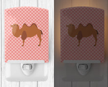 Load image into Gallery viewer, Bactrian Camel Pink Check Ceramic Night Light BB7818CNL