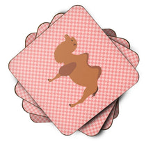 Load image into Gallery viewer, Bactrian Camel Pink Check Foam Coaster  BB7818FC