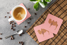 Load image into Gallery viewer, Bactrian Camel Pink Check Foam Coaster  BB7818FC