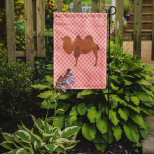 Load image into Gallery viewer, Bactrian Camel Pink Check Garden Flag - Outdoor Decorative Yard Flag