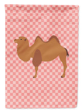 Load image into Gallery viewer, Bactrian Camel Pink Check Garden Flag - Outdoor Decorative Yard Flag