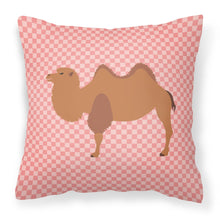 Load image into Gallery viewer, Bactrian Camel Pink Check Fabric Decorative Pillow BB7818PW1818