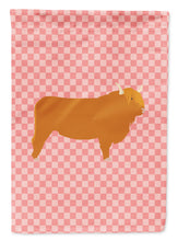 Load image into Gallery viewer, Highland Cow Pink Check Garden Flag - Outdoor Decorative Yard Flag