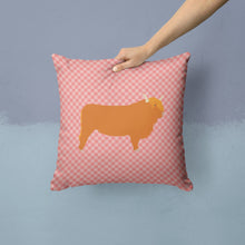 Load image into Gallery viewer, Highland Cow Pink Check Throw Pillow - 14x14 Decorative Pillow – Art for Your Home &amp; Patio BB7820PW1414