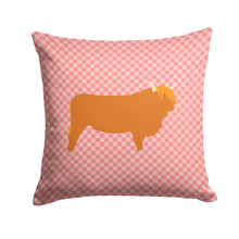 Load image into Gallery viewer, Highland Cow Pink Check Throw Pillow - 14x14 Decorative Pillow – Art for Your Home &amp; Patio BB7820PW1414