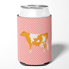 Load image into Gallery viewer, Guernsey Cow Pink Check Can or Bottle Hugger BB7821CC