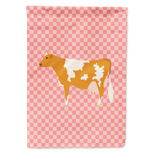 Load image into Gallery viewer, Guernsey Cow Pink Check Flag Canvas House Size BB7821CHF