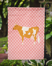 Load image into Gallery viewer, Guernsey Cow Pink Check Garden Flag - Outdoor Decorative Yard Flag
