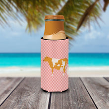 Load image into Gallery viewer, Guernsey Cow Pink Check   Hugger for slim cans