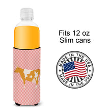 Load image into Gallery viewer, Guernsey Cow Pink Check   Hugger for slim cans