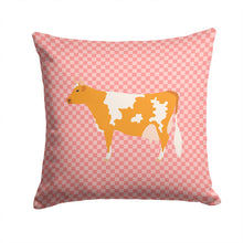 Load image into Gallery viewer, Guernsey Cow Pink Check Throw Pillow - 14x14 Decorative Pillow – Art for Your Home &amp; Patio BB7821PW1414