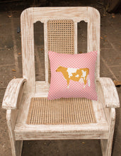 Load image into Gallery viewer, Guernsey Cow Pink Check Fabric Decorative Pillow BB7821PW1818