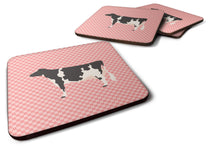 Load image into Gallery viewer, Holstein Cow Pink Check Foam Coaster  BB7822FC