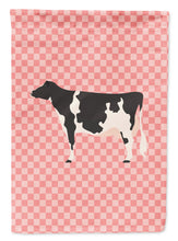 Load image into Gallery viewer, Holstein Cow Pink Check Garden Flag - Outdoor Decorative Yard Flag