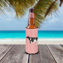 Load image into Gallery viewer, Holstein Cow Pink Check   Hugger for slim cans
