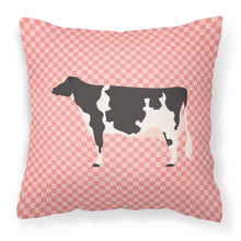 Load image into Gallery viewer, Holstein Cow Pink Check Fabric Decorative Pillow BB7822PW1818