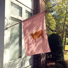 Load image into Gallery viewer, Ankole-Watusu Cow Pink Check Flag Canvas House Size BB7823CHF