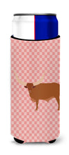 Load image into Gallery viewer, Ankole-Watusu Cow Pink Check   Hugger for slim cans