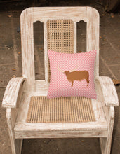 Load image into Gallery viewer, Ankole-Watusu Cow Pink Check Fabric Decorative Pillow BB7823PW1818