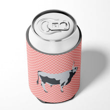 Load image into Gallery viewer, Hungarian Grey Steppe Cow Pink Check Can or Bottle Hugger BB7824CC