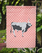 Load image into Gallery viewer, Hungarian Grey Steppe Cow Pink Check Garden Flag - Outdoor Decorative Yard Flag