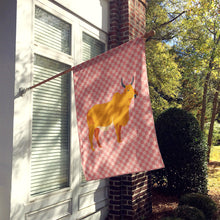Load image into Gallery viewer, Zebu Indicine Cow Pink Check Flag Canvas House Size BB7825CHF