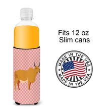 Load image into Gallery viewer, Zebu Indicine Cow Pink Check   Hugger for slim cans