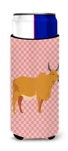 Load image into Gallery viewer, Zebu Indicine Cow Pink Check   Hugger for slim cans