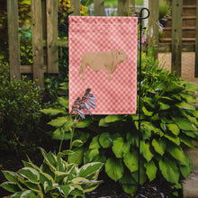 Load image into Gallery viewer, Charolais Cow Pink Check Garden Flag - Outdoor Decorative Yard Flag