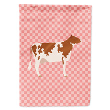 Load image into Gallery viewer, Ayrshire Cow Pink Check Flag Canvas House Size BB7827CHF