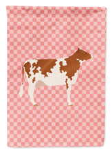 Load image into Gallery viewer, Ayrshire Cow Pink Check Garden Flag - Outdoor Decorative Yard Flag