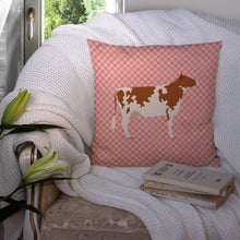 Load image into Gallery viewer, Ayrshire Cow Pink Check Throw Pillow - 14x14 Decorative Pillow – Art for Your Home &amp; Patio BB7827PW1414