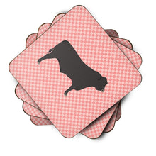 Load image into Gallery viewer, Black Angus Cow Pink Check Foam Coaster  BB7828FC