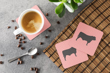 Load image into Gallery viewer, Black Angus Cow Pink Check Foam Coaster  BB7828FC
