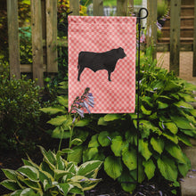 Load image into Gallery viewer, Black Angus Cow Pink Check Garden Flag - Outdoor Decorative Yard Flag
