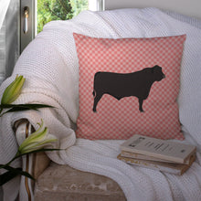 Load image into Gallery viewer, Black Angus Cow Pink Check Throw Pillow - 14x14 Decorative Pillow – Art for Your Home &amp; Patio BB7828PW1414