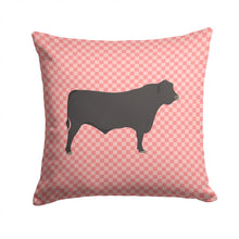 Load image into Gallery viewer, Black Angus Cow Pink Check Throw Pillow - 14x14 Decorative Pillow – Art for Your Home &amp; Patio BB7828PW1414