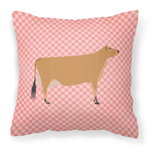 Load image into Gallery viewer, Jersey Cow Pink Check Fabric Decorative Pillow BB7829PW1818