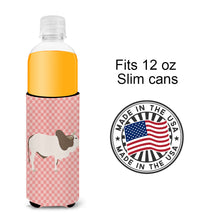 Load image into Gallery viewer, Malvi Cow Pink Check   Hugger for slim cans