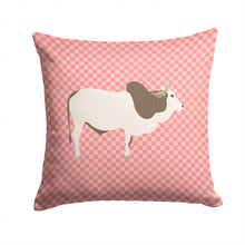 Load image into Gallery viewer, Malvi Cow Pink Check Throw Pillow - 14x14 Decorative Pillow – Art for Your Home &amp; Patio BB7830PW1414